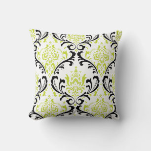 Cojín Decorativo PixDezines Rossi Damask/Green/Black