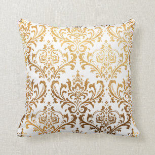 Cojín Decorativo PixDezines Rossi Damask/Oro Falso