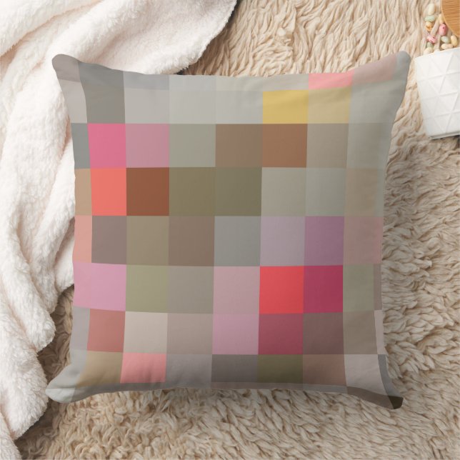 Cojín Decorativo Pixel blocks in gray compliments pattern (Manta)