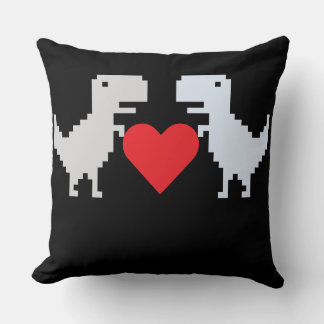 Cojín Decorativo Pixel Dino Love – Almohadón Retro Adorable
