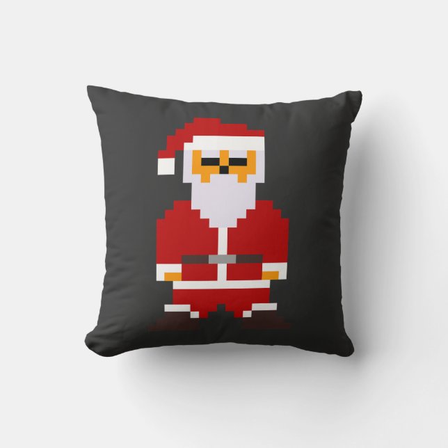 Cojín Decorativo Pixel Pose Papá Noel (Anverso)