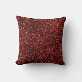 Cojín Decorativo Píxeles granates dorados lujosos, elegante, modern