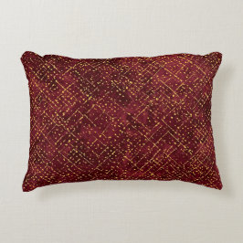 Cojín Decorativo Píxeles Marrón Dorado Lujoso, Elegante, Moderno