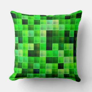 Cojín Decorativo Pixels Green Square Pattern de videojuegos