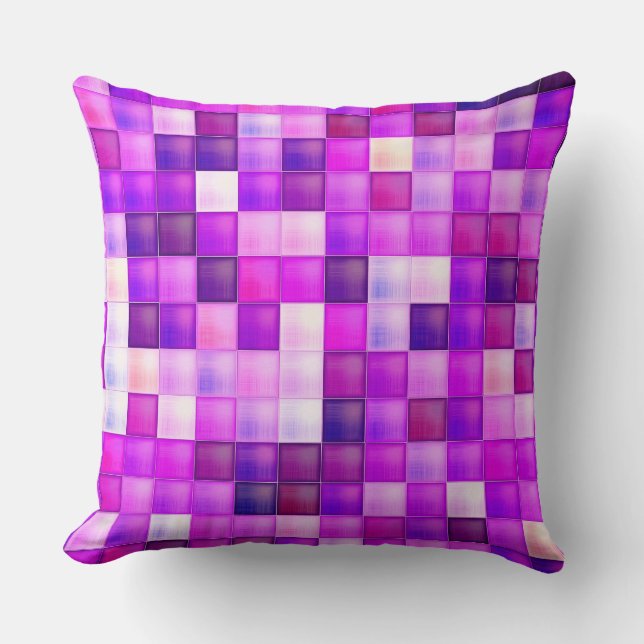 Cojín Decorativo Pixels Pink Square Pattern (Anverso)