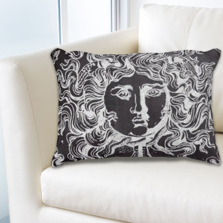 Cojín Decorativo pizarra vintage mitología griega Gorgon medusa