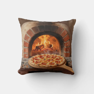 Cojín Decorativo Pizza de Pepperoni a la Leña Rústica Italiana