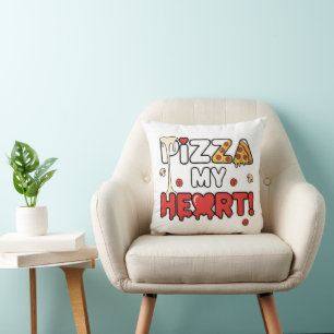 Cojín Decorativo Pizza Linda Mi Corazón Chiste Divertido para Amant