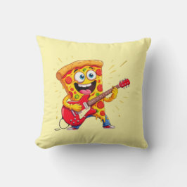 Cojín Decorativo **Pizza Rock ’n’ Roll – Rebanada Divertida Tocando