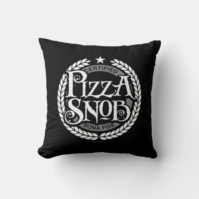 Cojín Decorativo Pizza Snob - divertido amante de la pizza (Anverso)