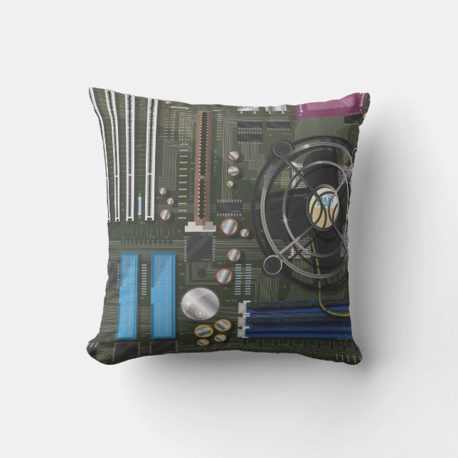 Cojín Decorativo Placa Base de Computadora (Anverso)