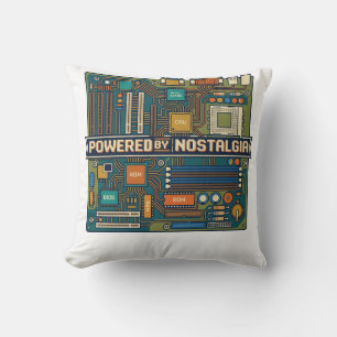 Cojín Decorativo Placa base de computadora vintage de los 80 "Desar