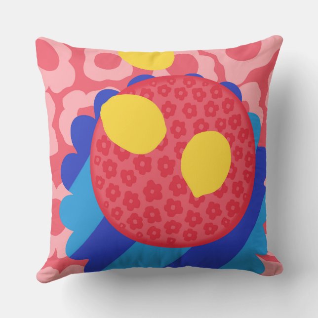 Cojín Decorativo Placa de flores de limón (Reverso )