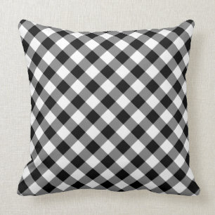 Cojín Decorativo Placa diagonal negra y blanca verificada