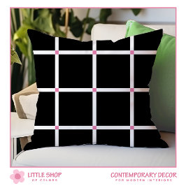 Cojín Decorativo Placa moderna de vidrio rosa negro rosado