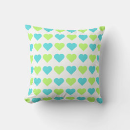 Cojín Decorativo Plaid and Hearts Blue Yellow Pattern with white
