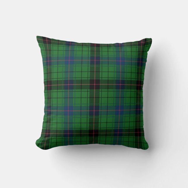 Cojín Decorativo Plaid Blue Green Check Davidson Tartan (Anverso)