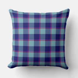 Cojín Decorativo Plaid de azul Neptuno y Golfo