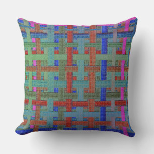 Cojín Decorativo "plaid" de color grannys en el aspecto de burlap o