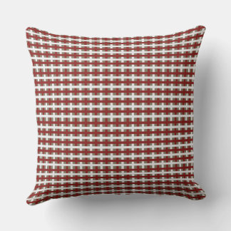 Cojín Decorativo Plaid de Navidad de Salvia Blanca Roja Estilo Gran