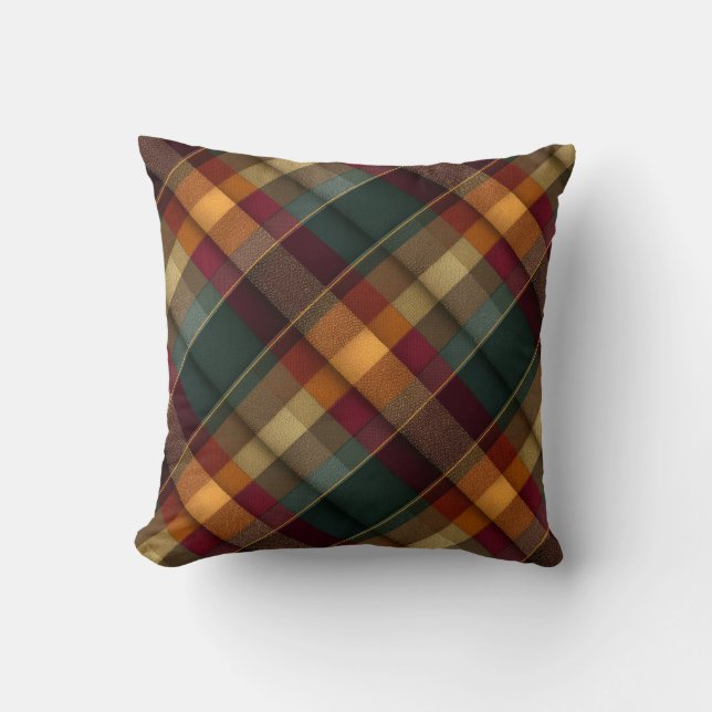 Cojín Decorativo Plaid de Otoño (Anverso)