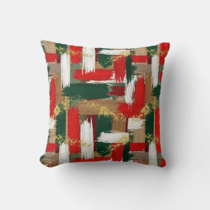 Cojín Decorativo Plaid festivo de pinceladas navideñas 