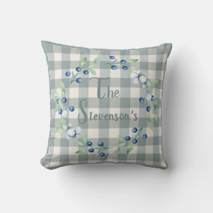 Cojín Decorativo Plaid Gingham Country Farmhouse Nombre Berry Wreat