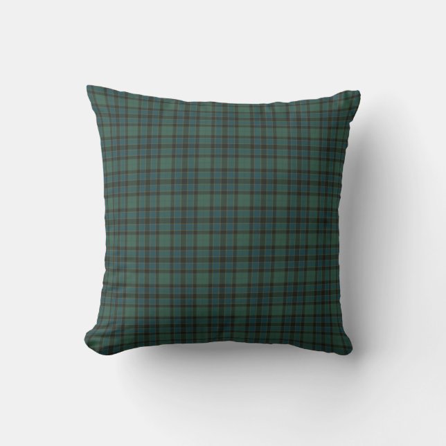 Cojín Decorativo Plaid Green Blue Tartan Traditional Style (Anverso)