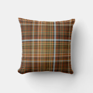 Cojín Decorativo Plaid marrón, verde y azul del sicómoro de otoño