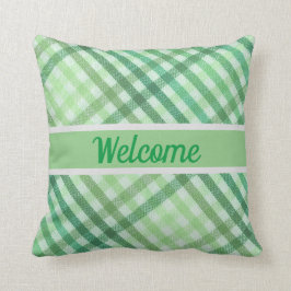 Cojín Decorativo plaid, rústico-rural, bienvenido su texto