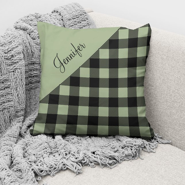 Cojín Decorativo Plaid Verde Sage Moderno (Subido por el creador)