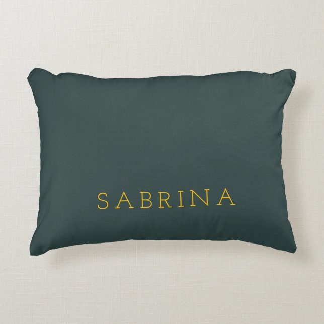 Cojín Decorativo Plain Modern Minimalist Own Name Dusty Green (Anverso)