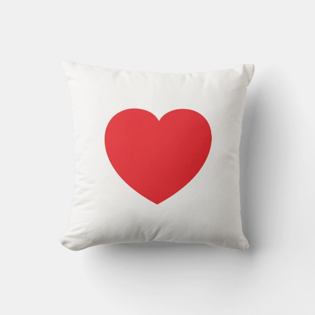 Cojín Decorativo Plain Modern White Red Love Heart Graphic (Anverso)