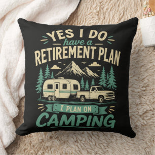 Cojín Decorativo Plan de jubilación de camping