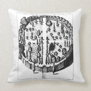 Cojín Decorativo Plan del jardín botánico en la universidad de