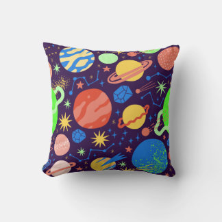 Cojín Decorativo Planeta cuadrado y tema espacial  