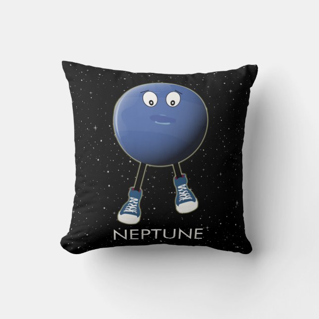 Cojín Decorativo Planeta Neptuno y estrellas (Anverso)