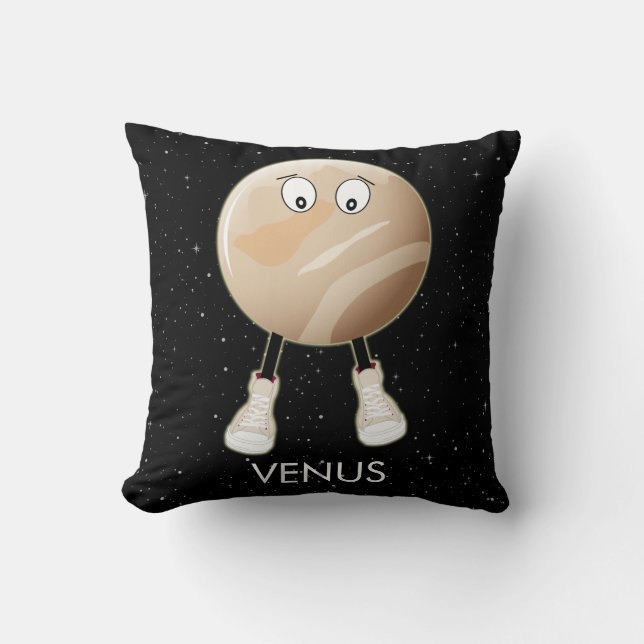 Cojín Decorativo Planeta Venus y estrellas (Anverso)