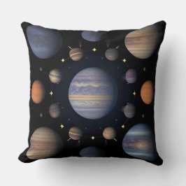 Cojín Decorativo Planetas de sistemas solares organizados en el esp