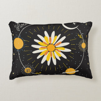 Cojín Decorativo Planetas Sun Moon: Arte Floral Gráfico