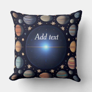 Cojín Decorativo Planetas y Estrellas en Armonía Cósmica