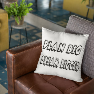 Cojín Decorativo Planifica un gran sueño aún más grande Frase motiv