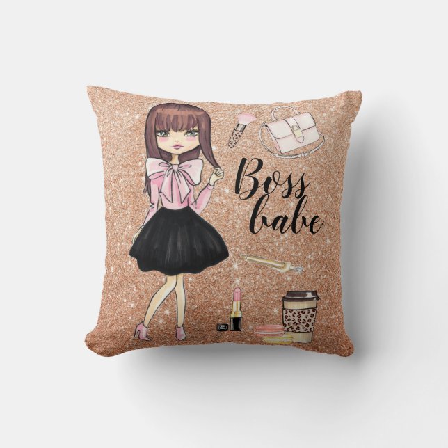Cojín Decorativo Planner de moda y chica salvaje (Anverso)