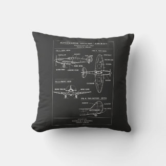 Cojín Decorativo Plano de caza Spitfire de la Segunda Guerra Mundia