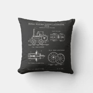 Cojín Decorativo Plano de Locomotora de Vapor
