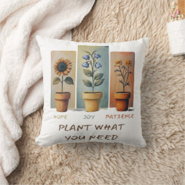 Cojín Decorativo Plant Hope Joy Patience Pillow - Crecer Positivida