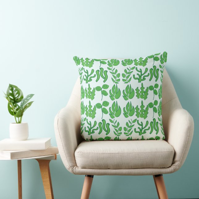 Cojín Decorativo Planta Botánica Verde (Silla)