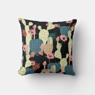 Cojín Decorativo Planta Cactus: Patrón Botánico Vintage