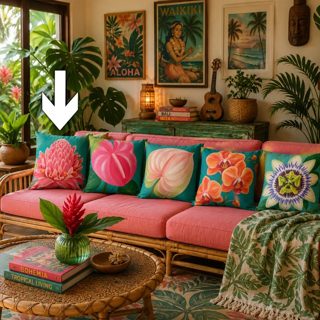 Cojín Decorativo Planta de Flores Tropicales (Subido por el creador)