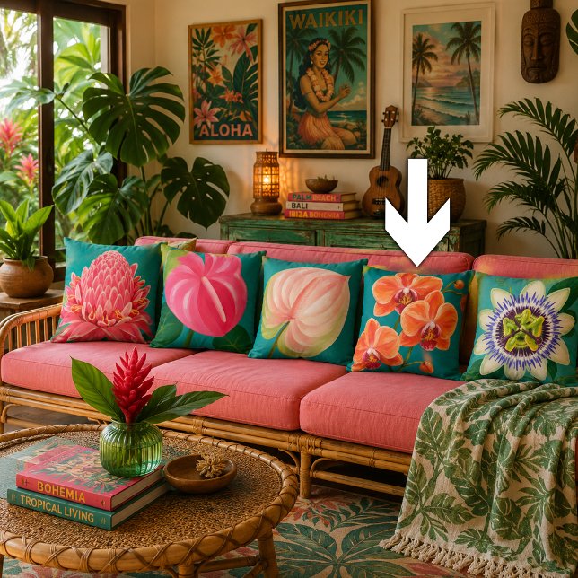 Cojín Decorativo Planta de Flores Tropicales (Subido por el creador)